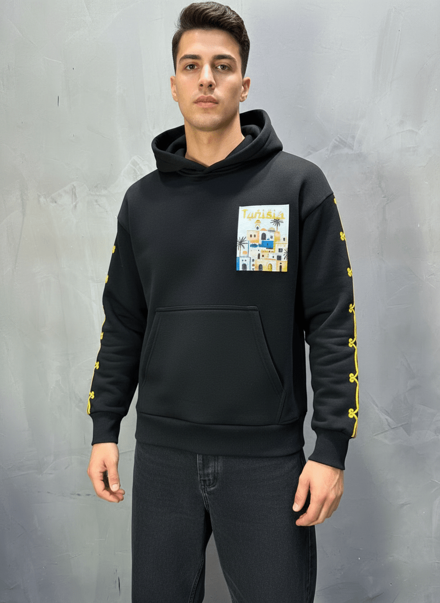 SWEAT CAPUCH NOIR TUNISIA 7857 - ZG PREMIUM