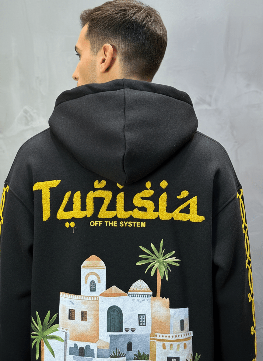SWEAT CAPUCH NOIR TUNISIA 7857 - ZG PREMIUM