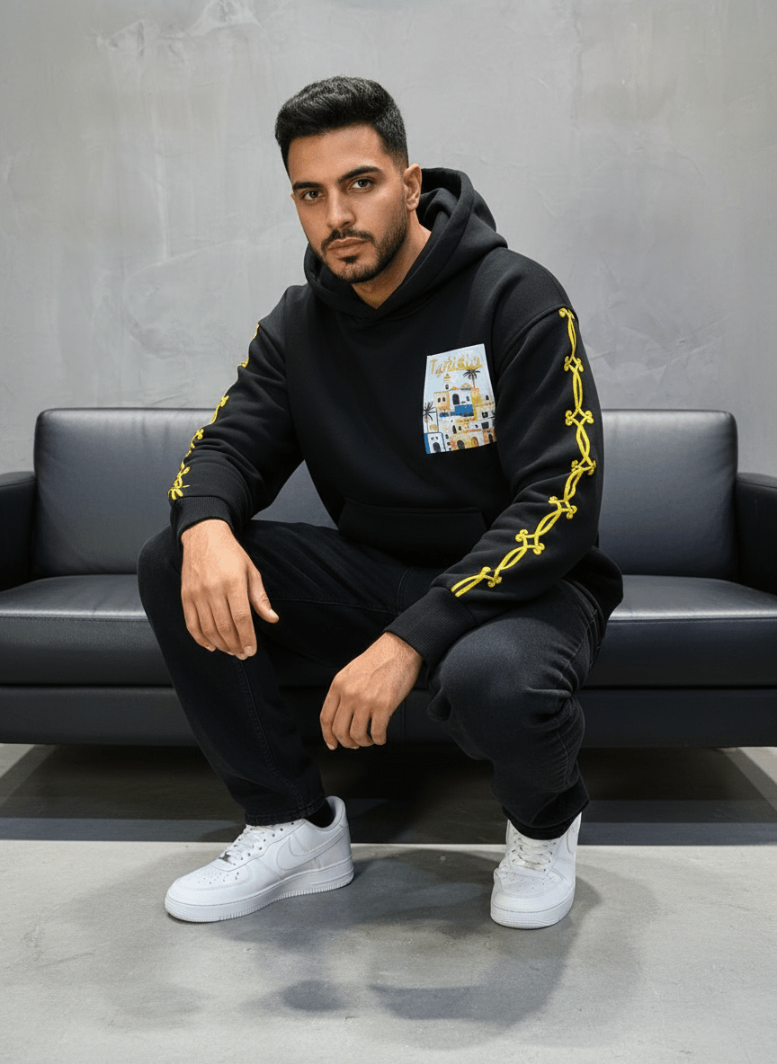 SWEAT CAPUCH NOIR TUNISIA 7857 - ZG PREMIUM