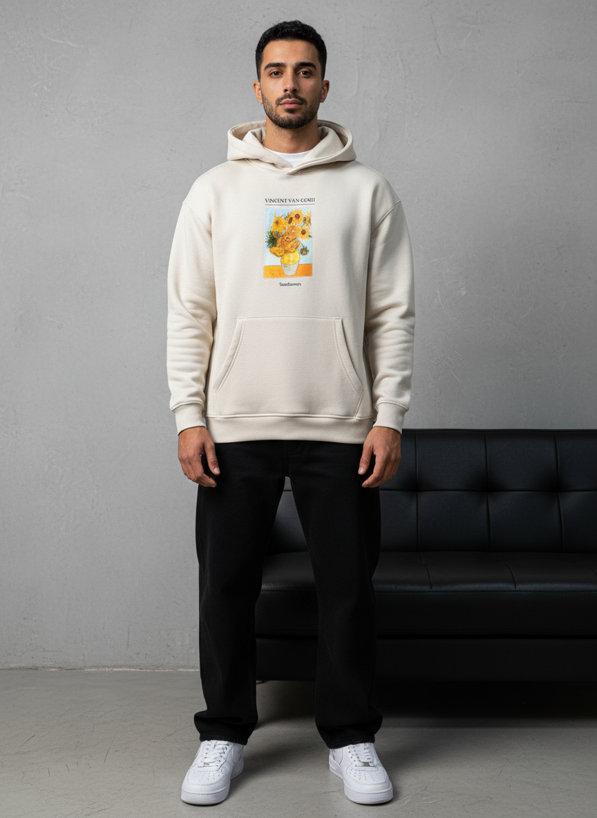 HOODIE SAW OVERSIZE BEIGE 4958