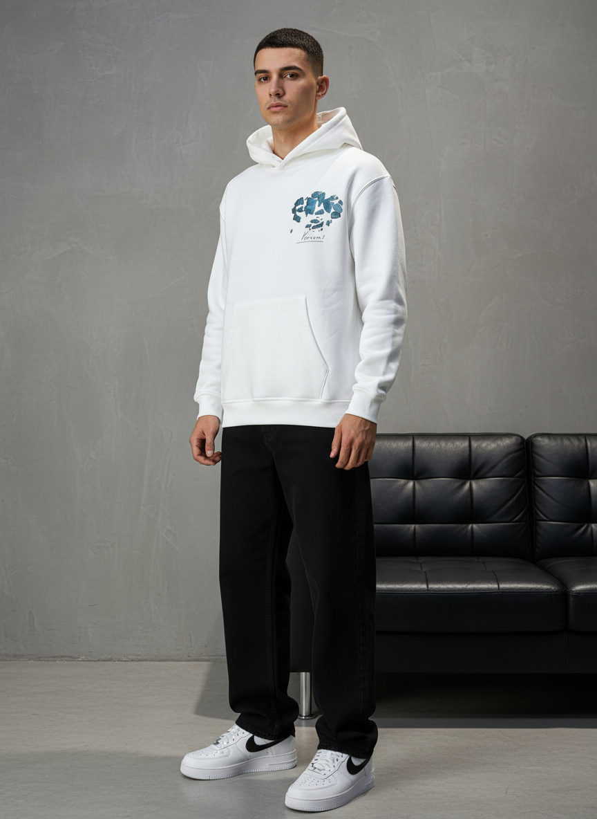 HOODIE SAW OVERSIZE WHITE 4998