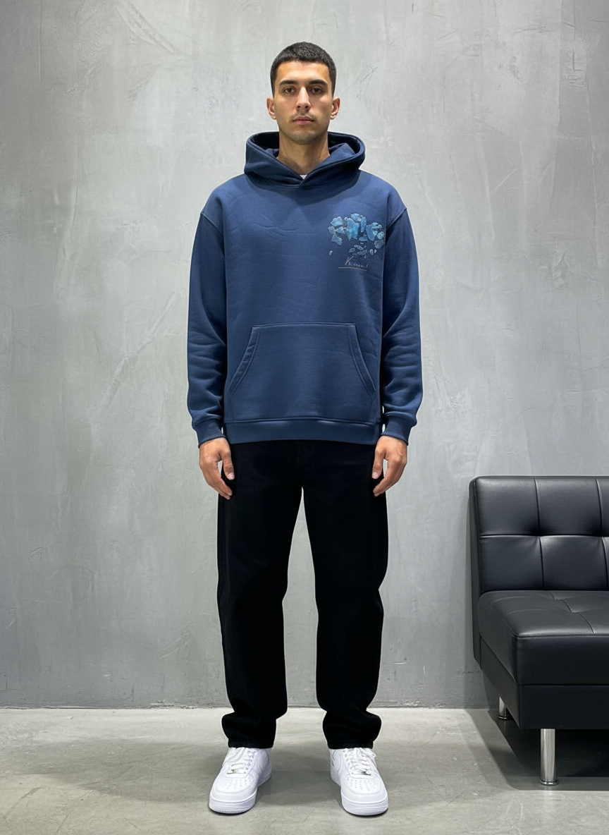 HOODIE SAW OVERSIZE BLUE 4998