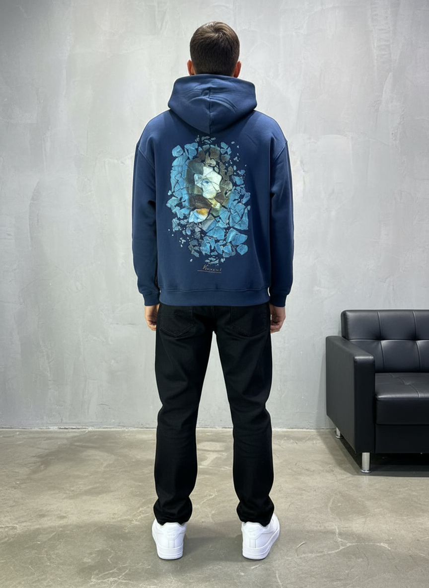 HOODIE SAW OVERSIZE BLUE 4998