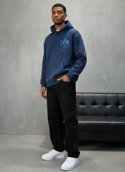 HOODIE SAW OVERSIZE BLUE 4998