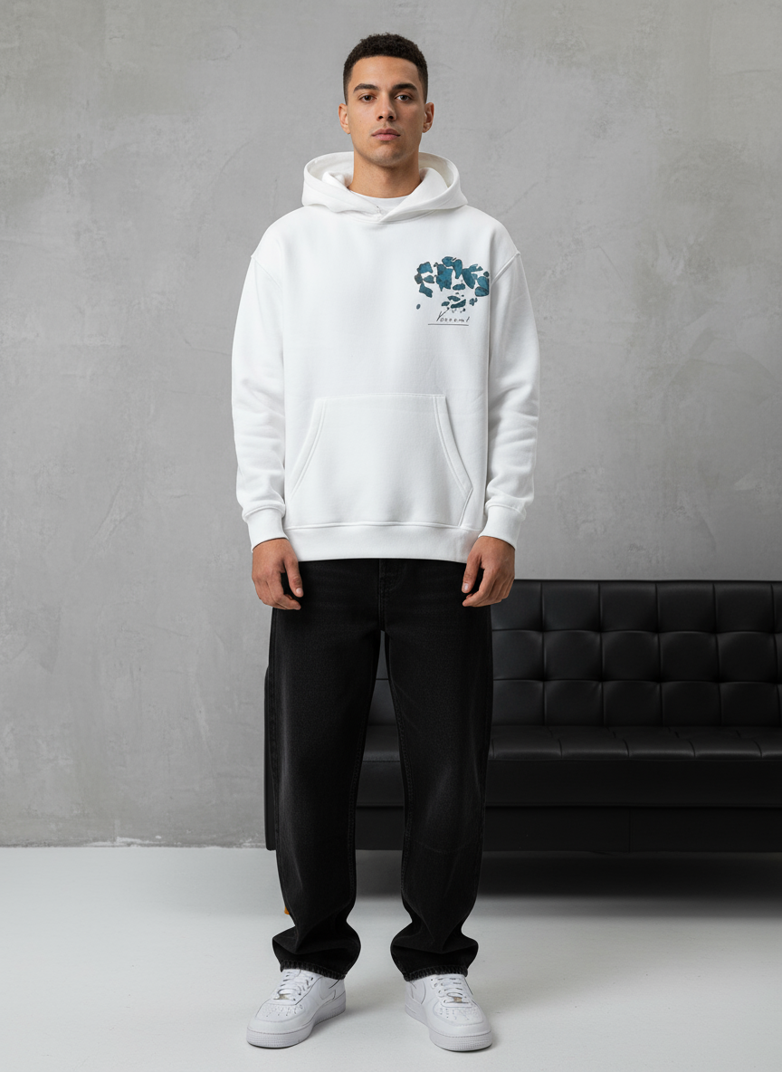 HOODIE SAW OVERSIZE WHITE 4998